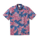 Hibiscus Fronds Pullover // Dark Blue (M)