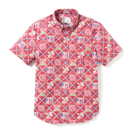 Summer Commemorative Tailored Shirt // Burgundy (XS)