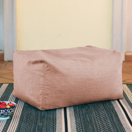 Leon Outdoor Bean Bag Ottoman Bench // Sunbrella (Petal)