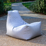 Juniper Outdoor Bean Bag Patio Chair // Sunbrella (Blue + Granite)