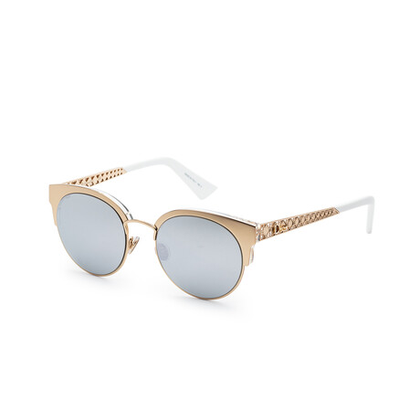 Women's DIORAMINIS-0J5G-50O7 Sunglasses // Gold + Silver Mirror