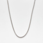 Hollow 14K Gold Round Box Chain Necklace // 1.8mm // White Gold (18" // 3.3g)