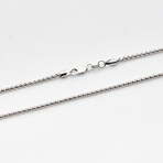 Hollow 14K Gold Round Box Chain Necklace // 1.8mm // White Gold (18" // 3.3g)