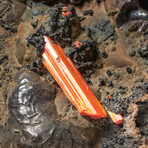 Genuine Crocoite on Hematite Matrix