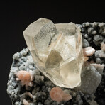 Genuine Chalcedony Stilbite with Twinned Calcite Crystal