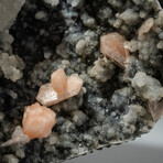 Genuine Chalcedony Stilbite with Twinned Calcite Crystal