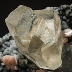 Genuine Chalcedony Stilbite with Twinned Calcite Crystal