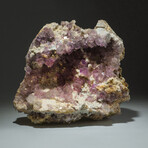 Genuine Purple Fluorite on Calcite Crystal Cluster