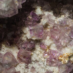 Genuine Purple Fluorite on Calcite Crystal Cluster