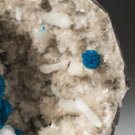 Genuine Cavansite on Quartz and Stilbite Matrix