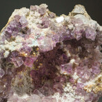 Genuine Purple Fluorite on Calcite Crystal Cluster