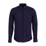 Lutsenko Long Sleeve Button Down Shirt // Dark Blue (XL)