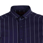 Lutsenko Long Sleeve Button Down Shirt // Dark Blue (M)