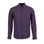 Craddock Long Sleeve Button Down Shirt // Dark Blue + Camel (M)