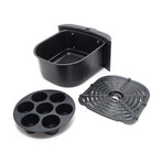 PowerXL 10-in-1 7 Qt. Air Fryer Steamer + Muffin Pan // Black