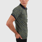 Floral Polo Shirt // Olive Green (Small)