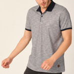 Jacquard Polo Shirt // Navy Blue (Medium)