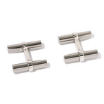 Cartier 18k White Gold + Steel Cufflinks // Estate