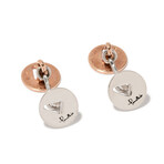 Pomellato 9k Rose Gold + Sterling Silver Cufflinks I // Estate