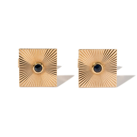 Tiffany & Co. 14k Yellow Gold + Sapphire Cufflinks // Estate