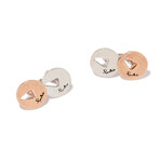 Pomellato 9k Rose Gold + Sterling Silver Cufflinks I // Estate