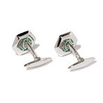 Stephen Webster 18k White Gold + Diamond + Quartz Cufflinks IV // Store Display