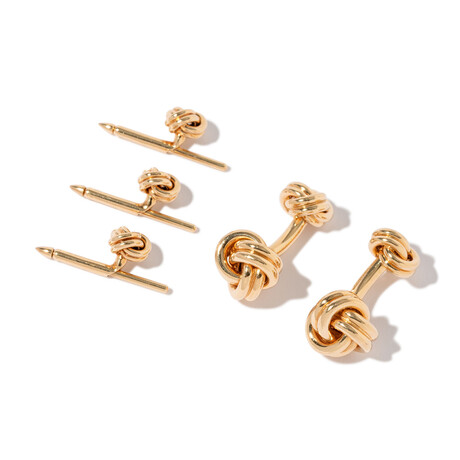 Tiffany & Co. 14k Yellow Gold Cufflinks + Shirtlinks Set // 3 Shirtlinks // Estate