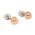 Pomellato 9k Rose Gold + Sterling Silver Cufflinks II // Estate