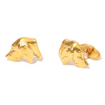 Masriera 18k Yellow Gold Dog Cufflinks // Estate