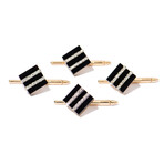 Tallarico 18k Yellow Gold + 18k White Gold + Onyx + Diamond Cufflinks + Shirtlinks Set // 4 Shirtlinks // Estate