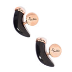 Pomellato 9k Rose Gold + Jet Stone Cufflinks II // Estate