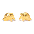 Masriera 18k Yellow Gold Dog Cufflinks // Estate