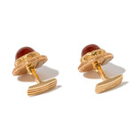 Cazzaniga 18k Tri-Color Gold + Cabochan Carnelian Cufflinks // Estate