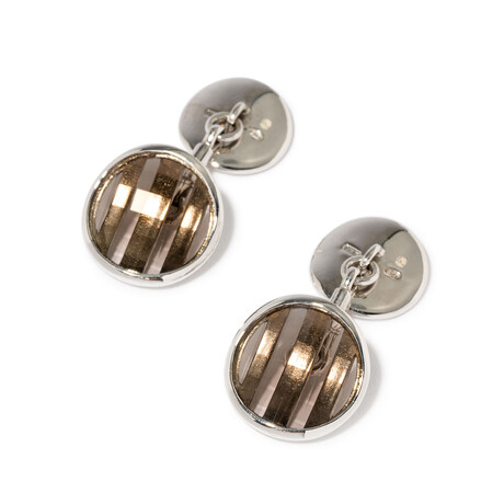 Pomellato Sterling Silver + Quartz Cufflinks // Estate