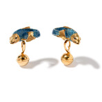 Tiffany & Co. 18k Yellow Gold + Sapphire Cufflinks + Black Tiffany & Co. Box // Estate