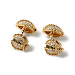 French 18k Yellow Gold + Diamonds Cufflinks // Estate