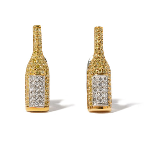 Michael Beaudry 18k Yellow Gold + Platinum + Diamond Cufflinks // Estate