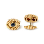 Gucci 18k Yellow Gold + Sapphire Cufflinks + Shirtlinks Set // 3 Shirtlinks // Estate