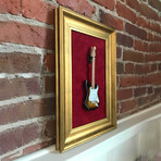 Mini Guitar Display Frame For 1 Mini Guitar // 18"H x 12"W (Red Suede)