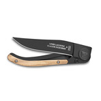 Laguiole Liner Lock Pocket Knife // Juniper Wood + Black Blade