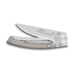 Thiers Liner Lock Pocket Knife // Brown Leather