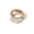 18K Rose Gold + Steel BVLGARI B. Zero 1 Ring // Ring Size: 5.75 // New