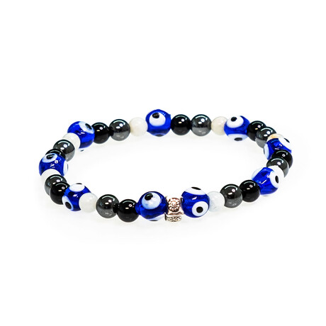 Dell Arte // Protection Bracelet // Aquamarine + Black