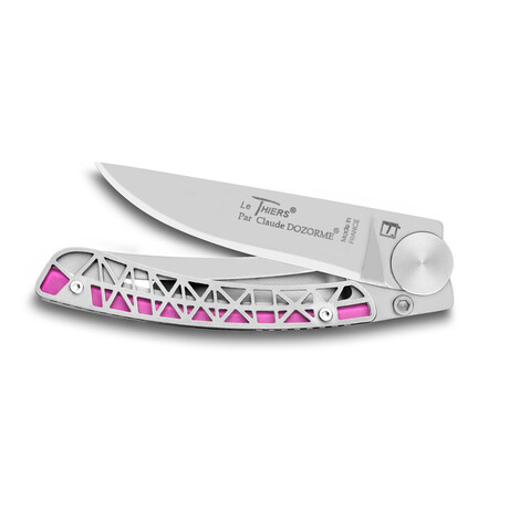 Liner Lock Thiers Pocket Knife // Eiffel Tower Style // Pink