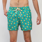 Hula Hula Swim Trunks // Green (S)