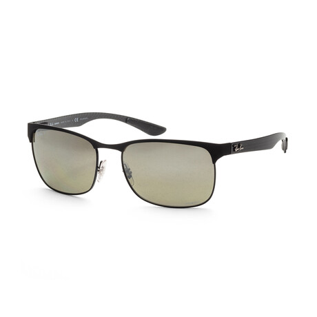 Men's RB8319CH-186-5J60 Polarized Sunglasses // Matte Black + Gray