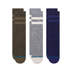 Joven Crew Socks // Pack of 3 // Green + Gray + Blue (M)