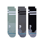 Franchise Athletic Crew Socks // Pack of 3 // Green + Gray + Black (L)