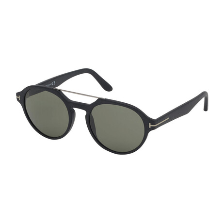 Men's Stan Acetate Round Sunglasses // Black + Green