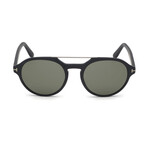 Men's Stan Acetate Round Sunglasses // Black + Green